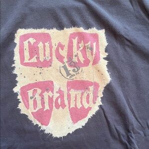 Lucky Brand Distressed Logo Tee size M